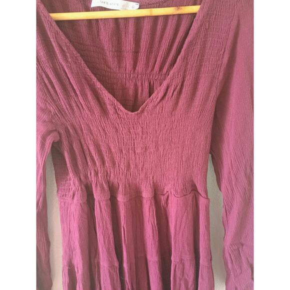 Altar'd state red V-neck mini dress with long sleeves and a flowy hem XL boho - Picture 5 of 16